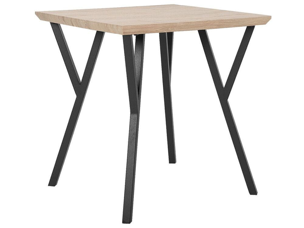 Beliani Jedálenský stôl 70 x 70 cm svetlé drevo/čierna BRAVO